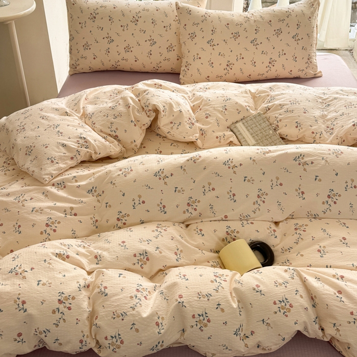 91家纺网 家纺一手货源 找家纺 韩巢家纺 2025新款云感提花双层纱单被套被套单件单品被套-（提供卖家秀） 春风十里