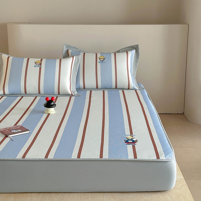 91家纺网 家纺一手货源 找家纺 Sweet dreams甜梦 2025新款母婴级7A抗菌养生冰藤席席子凉席-影棚2床笠款 酷酷熊