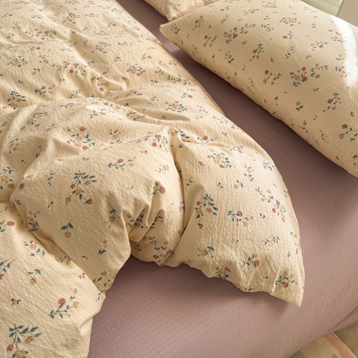 91家纺网 家纺一手货源 找家纺 韩巢家纺 2025新款云感提花双层纱单被套被套单件单品被套-（提供卖家秀） 春风十里