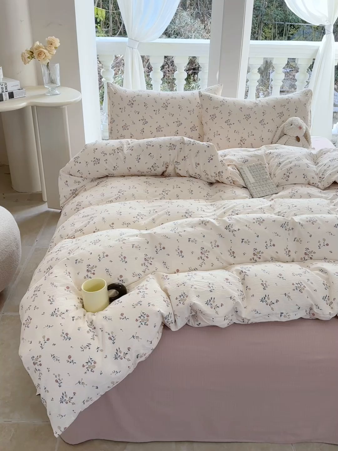 91家纺网 家纺一手货源 找家纺 韩巢家纺 2025新款云感提花双层纱单被套被套单件单品被套-（提供卖家秀） 春风十里