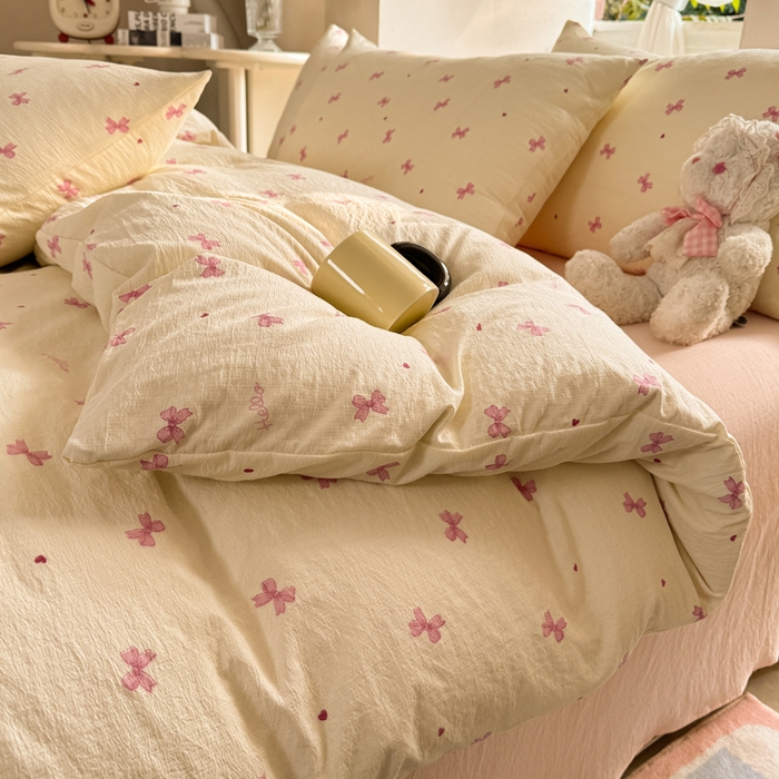 韩巢家纺 2025新款云感提花双层纱单被套被套单件单品被套-（提供卖家秀） 粉相思