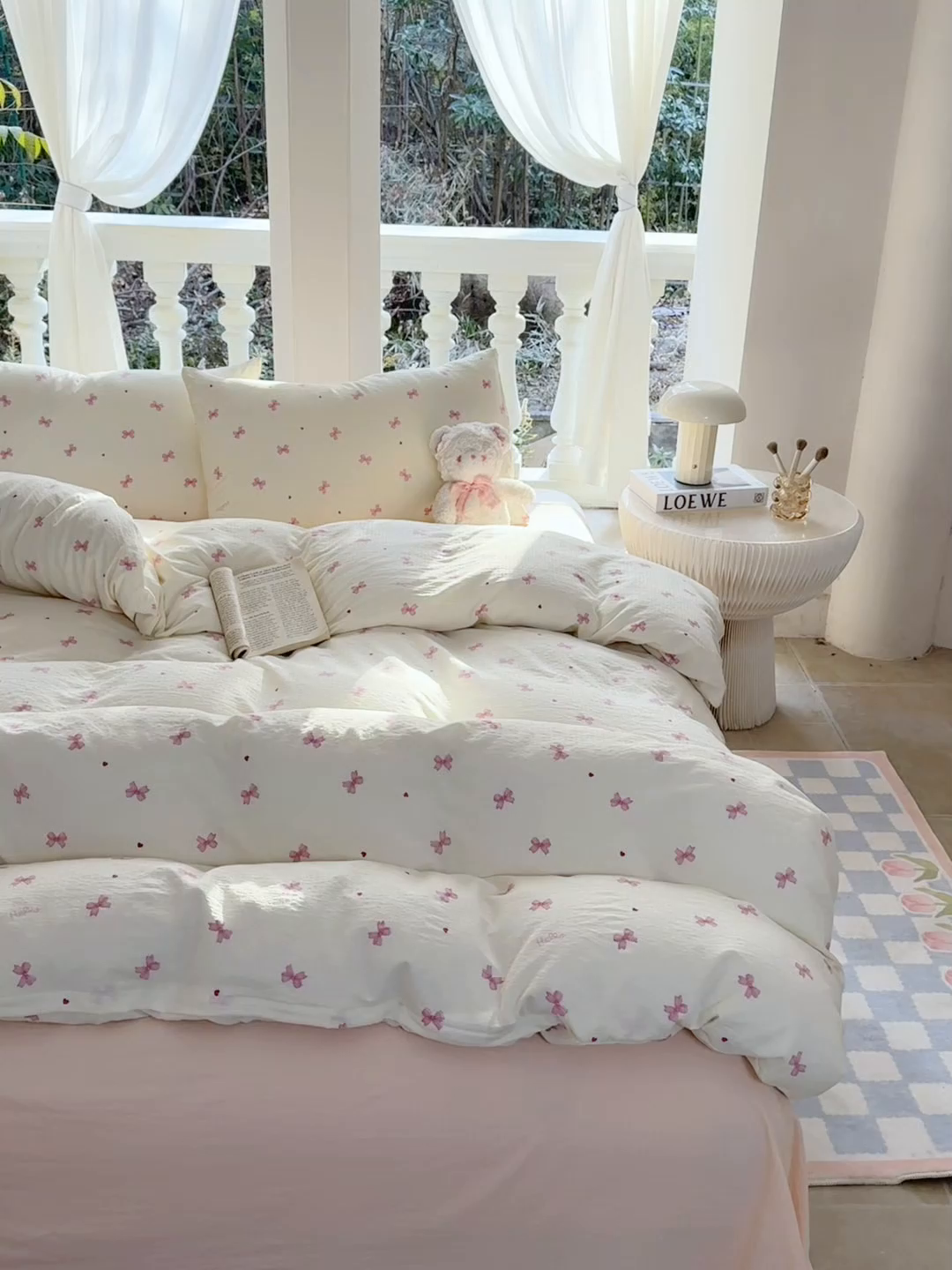 91家纺网 家纺一手货源 找家纺 韩巢家纺 2025新款云感提花双层纱单被套被套单件单品被套-（提供卖家秀） 粉相思