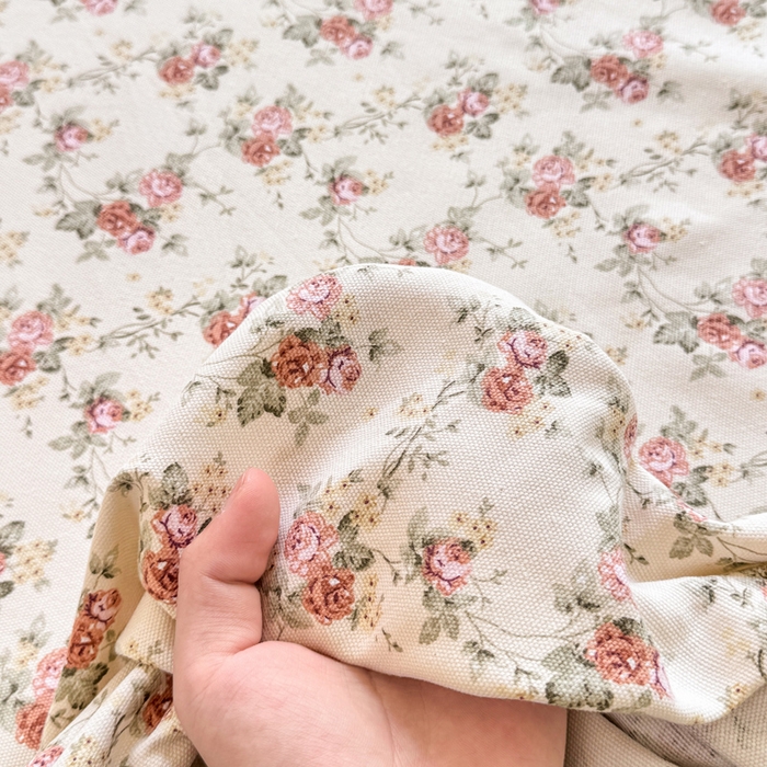 91家纺网 家纺一手货源 找家纺 韩巢家纺 2025新款全棉纯棉田园小清新花卉老粗布席子凉席夏季凉席席子床笠款床套 花海粉