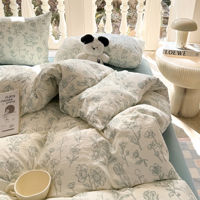 91家纺网 家纺一手货源 找家纺 韩巢家纺 2025新款云感提花双层纱单被套被套单件单品被套-（提供卖家秀） 海像森林