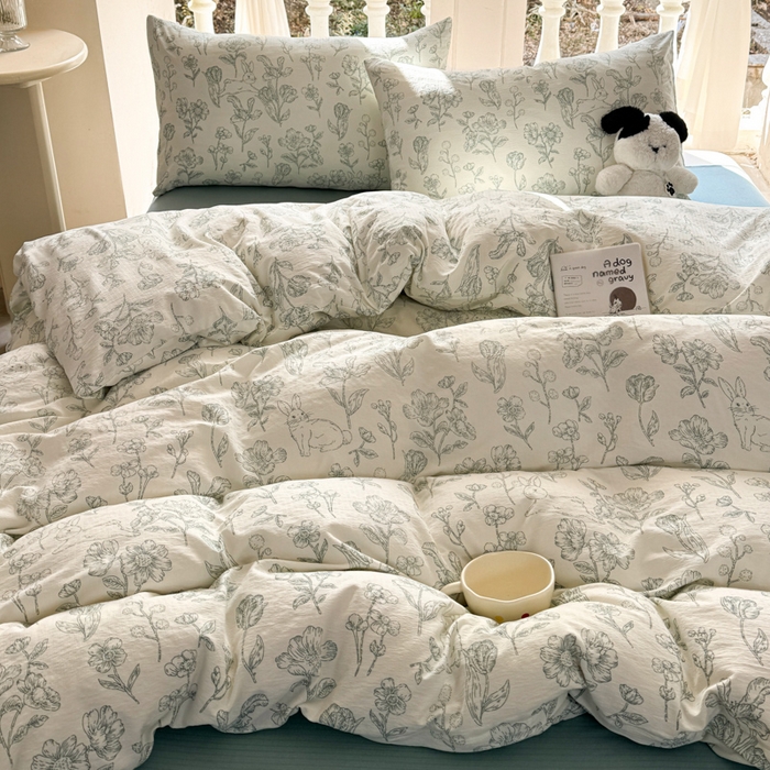 91家纺网 家纺一手货源 找家纺 韩巢家纺 2025新款云感提花双层纱单被套被套单件单品被套-（提供卖家秀） 海像森林