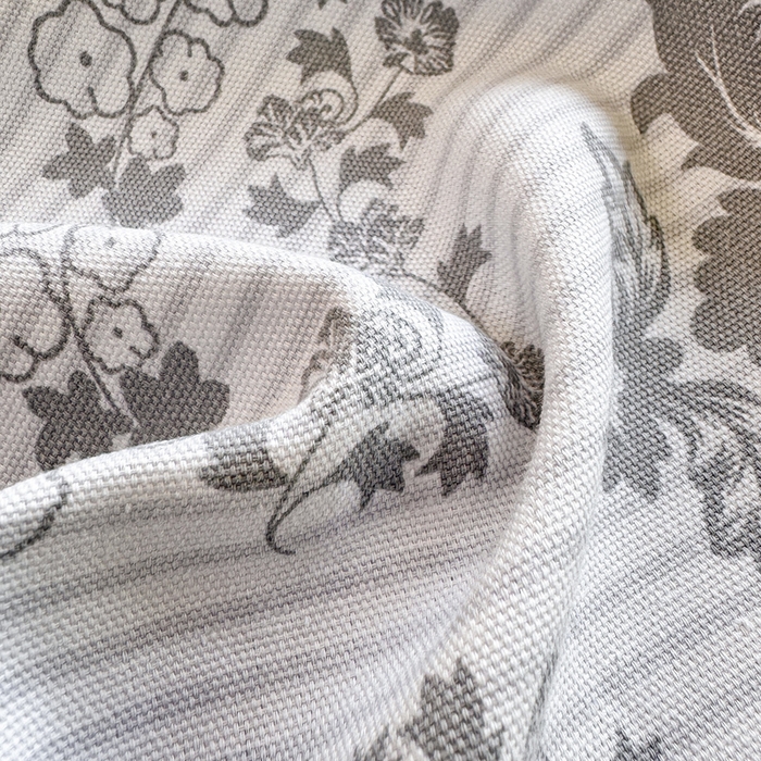 91家纺网 家纺一手货源 找家纺 韩巢家纺 2025新款全棉纯棉田园小清新花卉老粗布席子凉席夏季凉席席子床笠款床套 花开富贵-灰