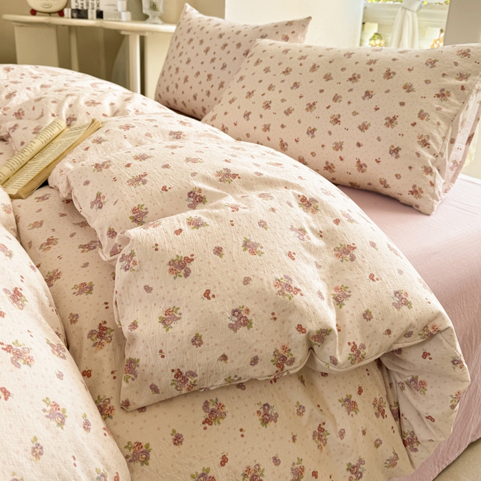 91家纺网 家纺一手货源 找家纺 韩巢家纺 2025新款云感提花双层纱单被套被套单件单品被套-（提供卖家秀） 落日暮年