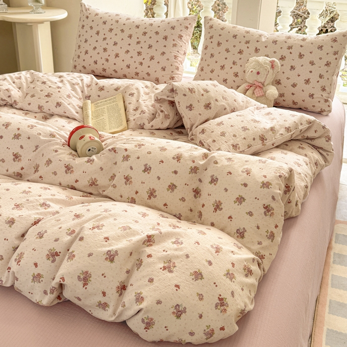 91家纺网 家纺一手货源 找家纺 韩巢家纺 2025新款云感提花双层纱单被套被套单件单品被套-（提供卖家秀） 落日暮年