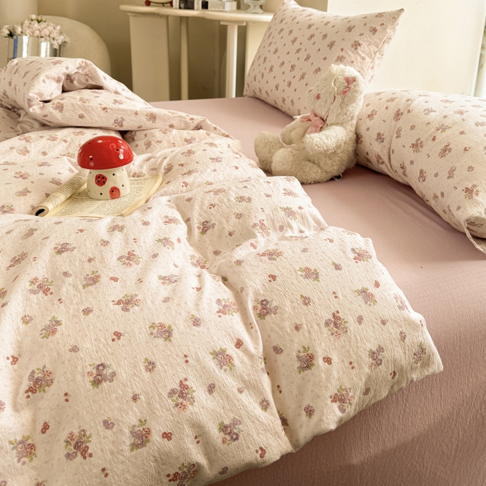 91家纺网 家纺一手货源 找家纺 韩巢家纺 2025新款云感提花双层纱单被套被套单件单品被套-（提供卖家秀） 落日暮年