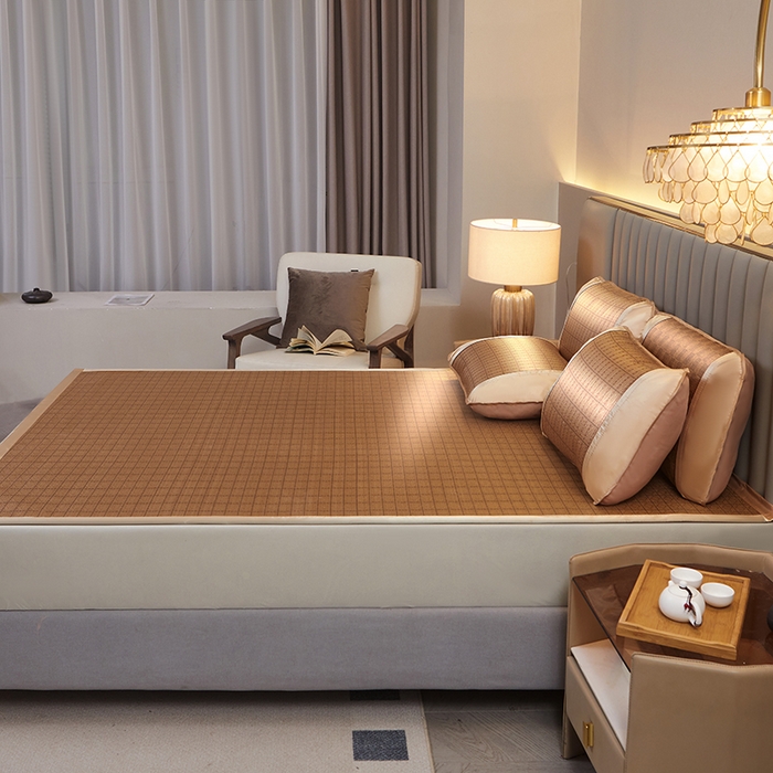 91家纺网 家纺一手货源 找家纺 眠多宝 2025新款单面古藤系列-直角藤席席子 罗马格