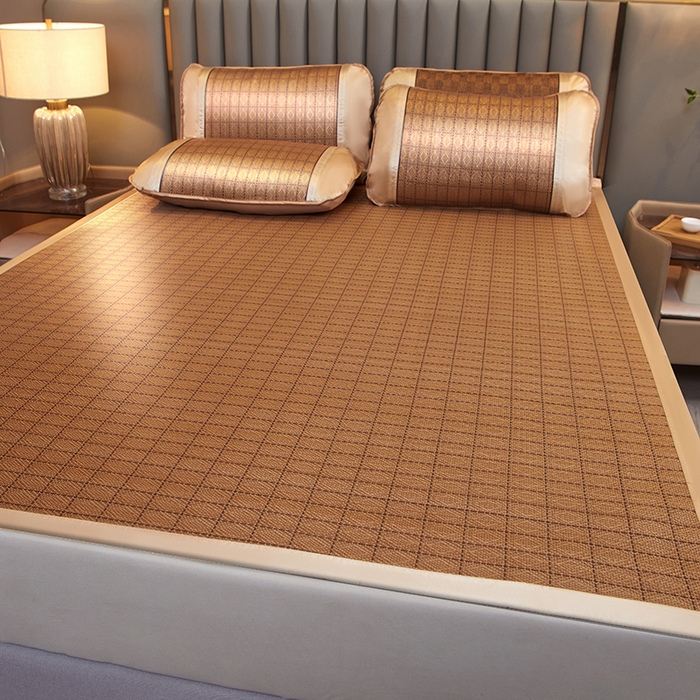 91家纺网 家纺一手货源 找家纺 眠多宝 2025新款单面古藤系列-直角藤席席子 罗马格