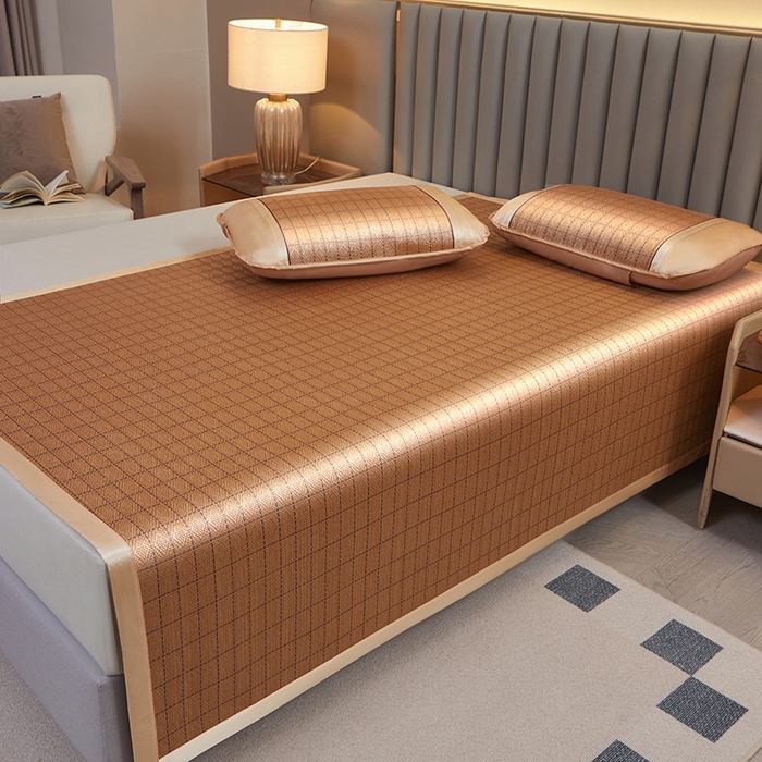 91家纺网 家纺一手货源 找家纺 眠多宝 2025新款单面古藤系列-直角藤席席子 罗马格