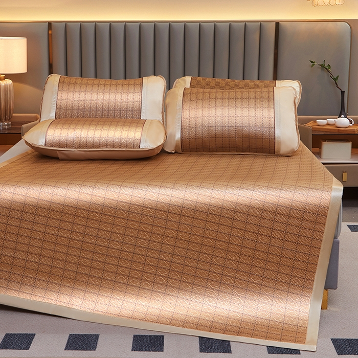 91家纺网 家纺一手货源 找家纺 眠多宝 2025新款单面古藤系列-直角藤席席子 罗马格