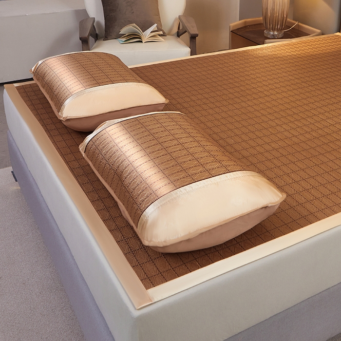 91家纺网 家纺一手货源 找家纺 眠多宝 2025新款单面古藤系列-直角藤席席子 罗马格