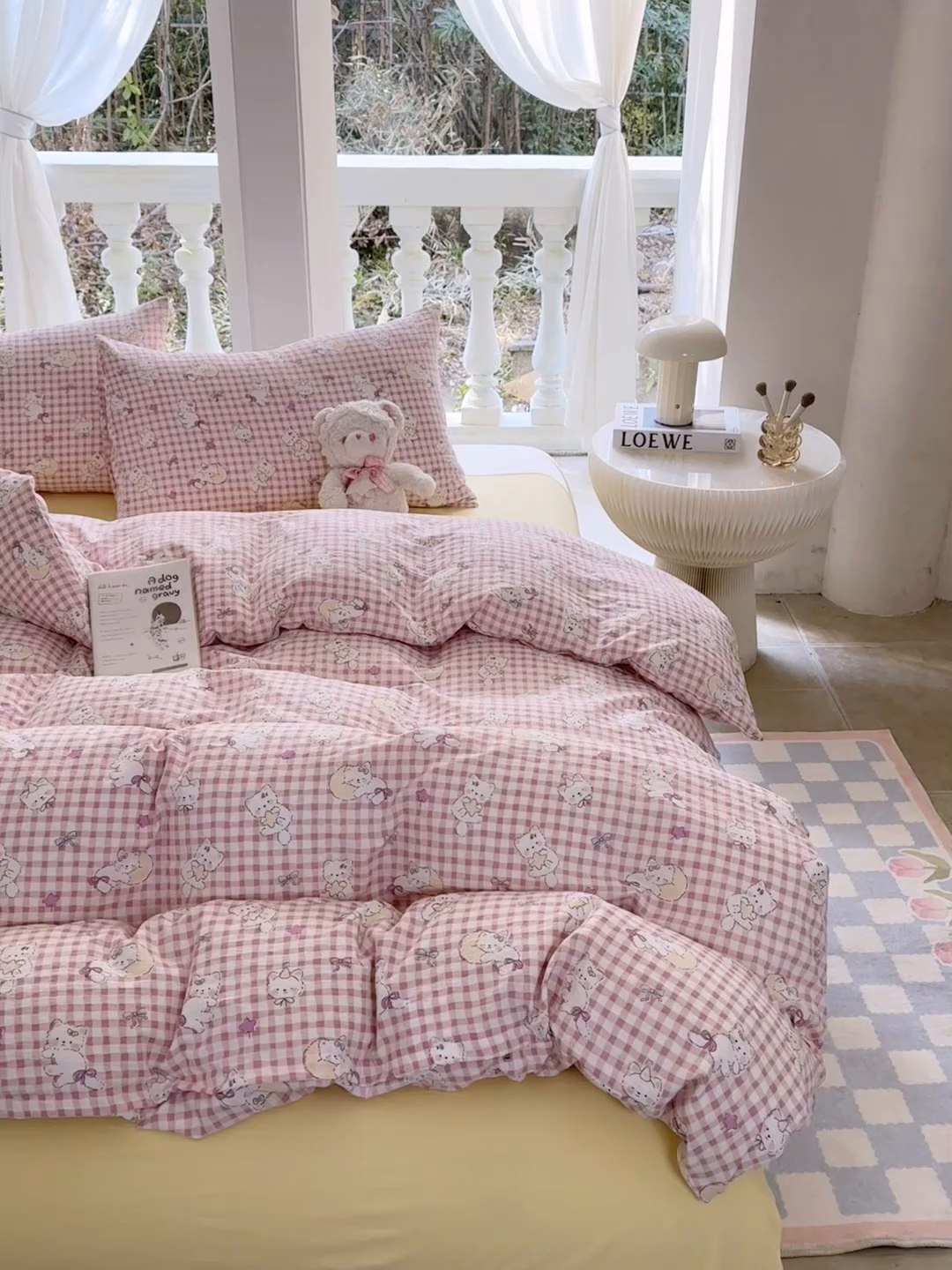 91家纺网 家纺一手货源 找家纺 韩巢家纺 2025新款云感提花双层纱单被套被套单件单品被套-（提供卖家秀） 猫猫晚宴