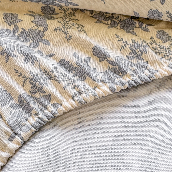 91家纺网 家纺一手货源 找家纺 韩巢家纺 2025新款全棉纯棉田园小清新花卉老粗布席子凉席夏季凉席席子床笠款床套 蓝莲花