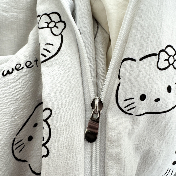 91家纺网 家纺一手货源 找家纺 韩巢家纺 2025新款云感提花双层纱单被套被套单件单品被套-（提供卖家秀） 猫咪恋人