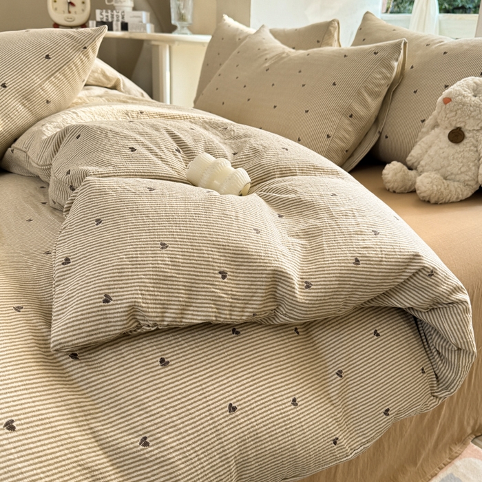 韩巢家纺 2025新款云感提花双层纱单被套被套单件单品被套-（提供卖家秀） 米倾心