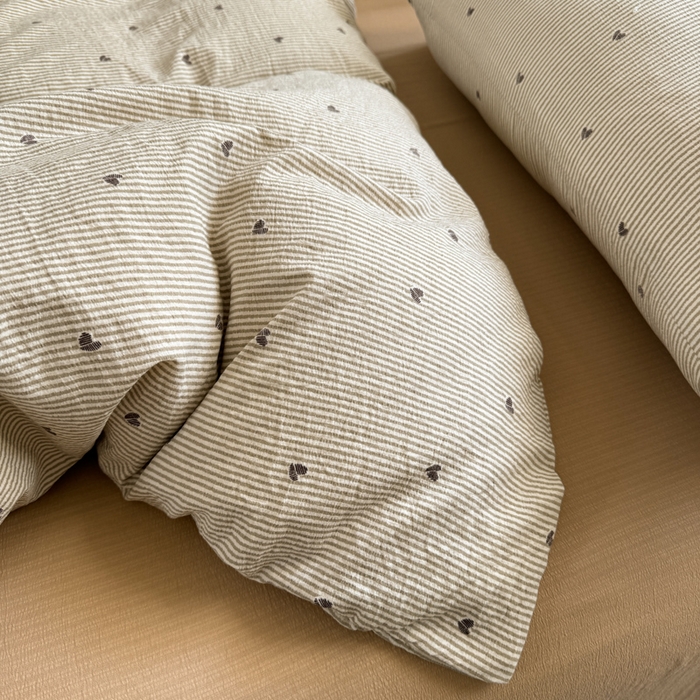 91家纺网 家纺一手货源 找家纺 韩巢家纺 2025新款云感提花双层纱单被套被套单件单品被套-（提供卖家秀） 米倾心