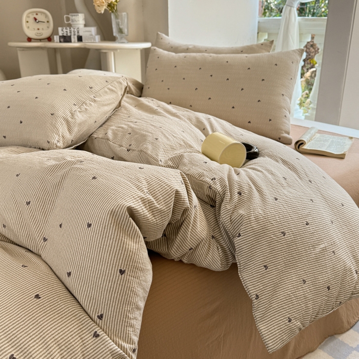 91家纺网 家纺一手货源 找家纺 韩巢家纺 2025新款云感提花双层纱单被套被套单件单品被套-（提供卖家秀） 米倾心