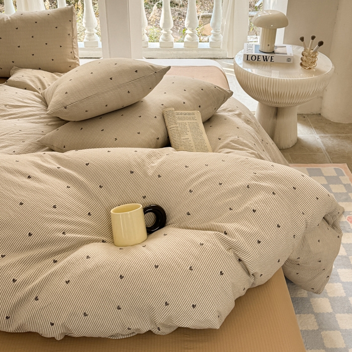 91家纺网 家纺一手货源 找家纺 韩巢家纺 2025新款云感提花双层纱单被套被套单件单品被套-（提供卖家秀） 米倾心