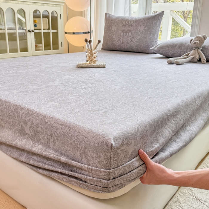 91家纺网 家纺一手货源 找家纺 韩巢家纺 2025新款全棉纯棉田园小清新花卉老粗布席子凉席夏季凉席席子床笠款床套 梦境