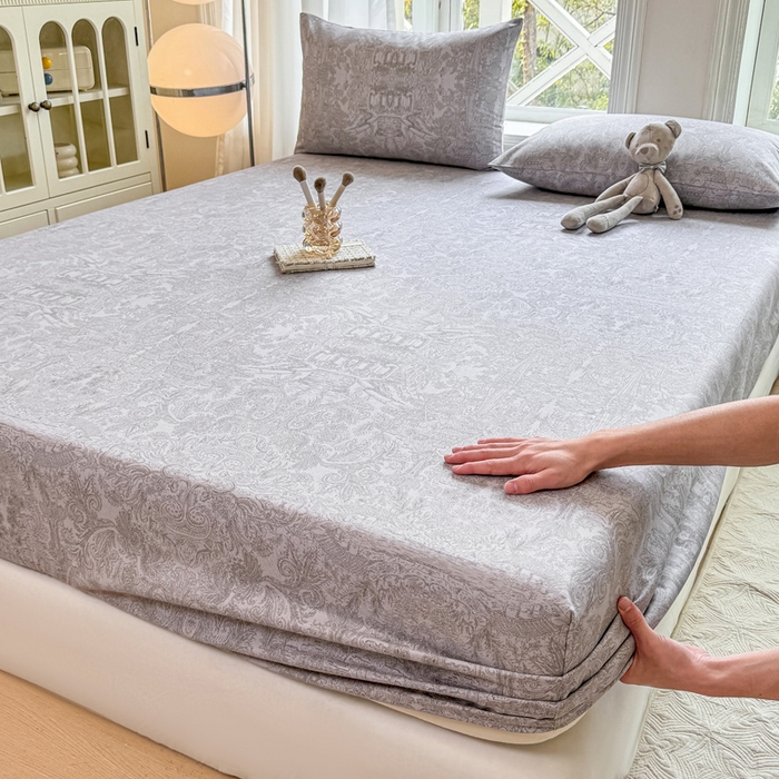 91家纺网 家纺一手货源 找家纺 韩巢家纺 2025新款全棉纯棉田园小清新花卉老粗布席子凉席夏季凉席席子床笠款床套 梦境