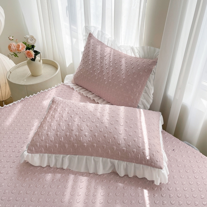 91家纺网 家纺一手货源 找家纺 （总）怡源梦 2025新款A类高分子凉感凉席床裙款-心动系列