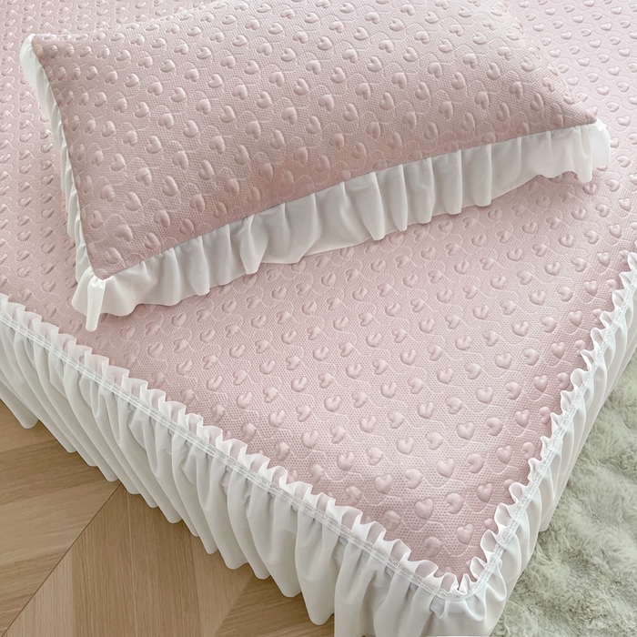 91家纺网 家纺一手货源 找家纺 （总）怡源梦 2025新款A类高分子凉感凉席床裙款-心动系列