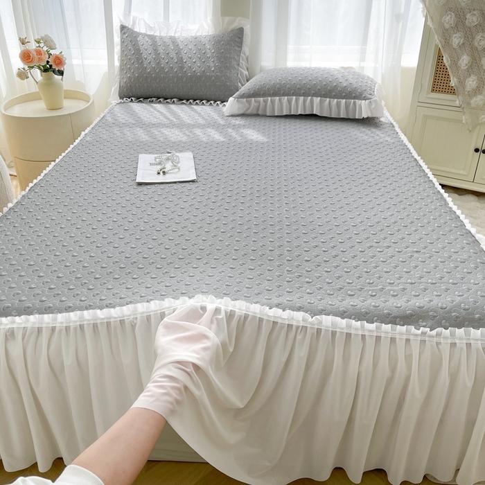 怡源梦 2025新款A类高分子凉感凉席床裙款-心动系列 灰色