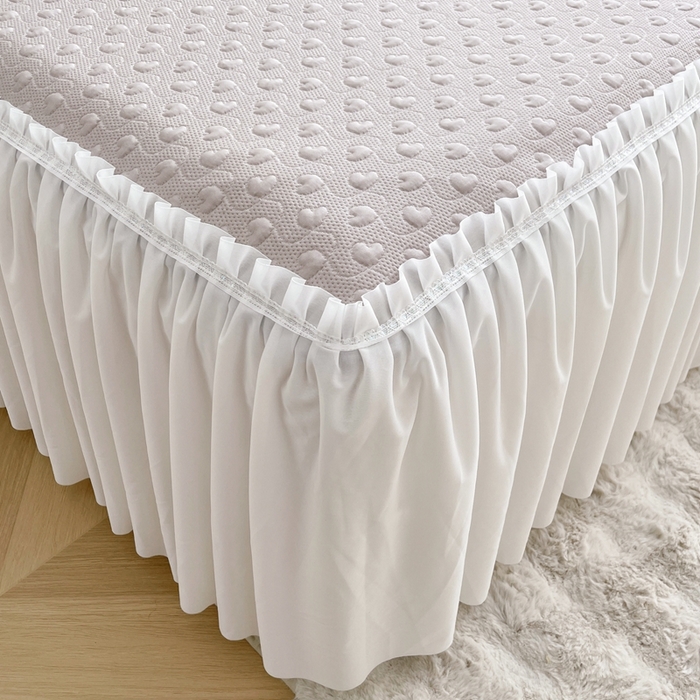 91家纺网 家纺一手货源 找家纺 怡源梦 2025新款A类高分子凉感凉席床裙款-心动系列 香槟金