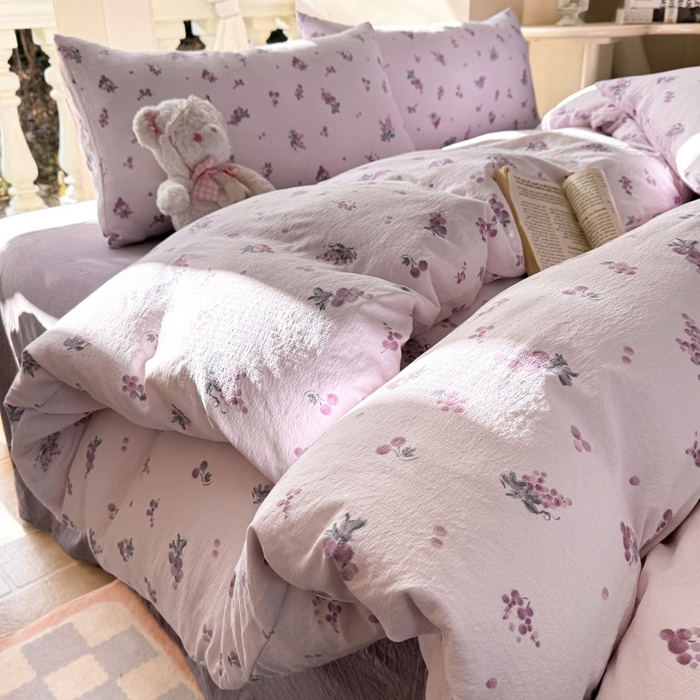 91家纺网 家纺一手货源 找家纺 韩巢家纺 2025新款云感提花双层纱单被套被套单件单品被套-（提供卖家秀） 葡萄七分甜