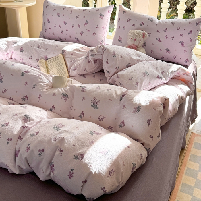 91家纺网 家纺一手货源 找家纺 韩巢家纺 2025新款云感提花双层纱单被套被套单件单品被套-（提供卖家秀） 葡萄七分甜