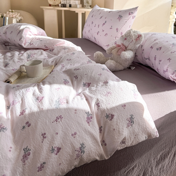 91家纺网 家纺一手货源 找家纺 韩巢家纺 2025新款云感提花双层纱单被套被套单件单品被套-（提供卖家秀） 葡萄七分甜