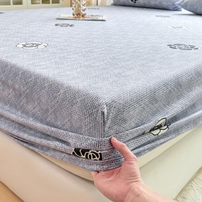 91家纺网 家纺一手货源 找家纺 韩巢家纺 2025新款全棉纯棉田园小清新花卉老粗布席子凉席夏季凉席席子床笠款床套 香奈花