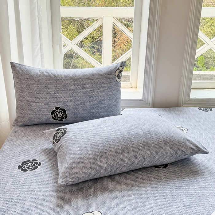 91家纺网 家纺一手货源 找家纺 韩巢家纺 2025新款全棉纯棉田园小清新花卉老粗布席子凉席夏季凉席席子床笠款床套 香奈花