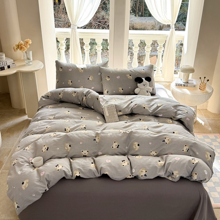 91家纺网 家纺一手货源 找家纺 韩巢家纺 2025新款云感提花双层纱单被套被套单件单品被套-（提供卖家秀） 奇妙小熊