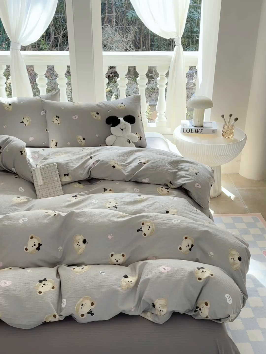 91家纺网 家纺一手货源 找家纺 韩巢家纺 2025新款云感提花双层纱单被套被套单件单品被套-（提供卖家秀） 奇妙小熊