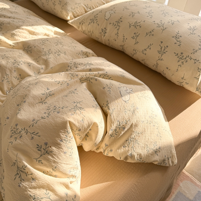 91家纺网 家纺一手货源 找家纺 韩巢家纺 2025新款云感提花双层纱单被套被套单件单品被套-（提供卖家秀） 森田野园