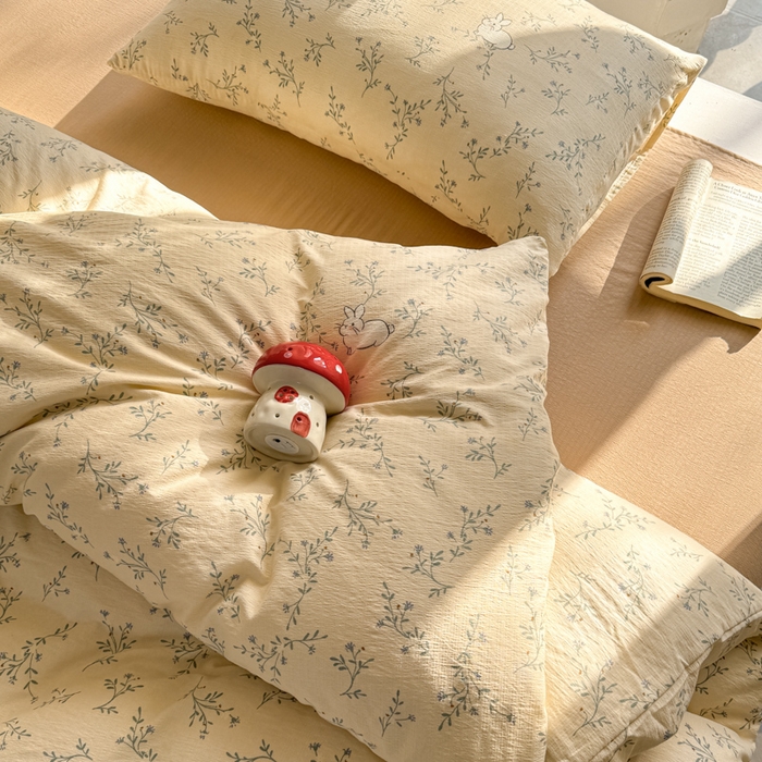 91家纺网 家纺一手货源 找家纺 韩巢家纺 2025新款云感提花双层纱单被套被套单件单品被套-（提供卖家秀） 森田野园