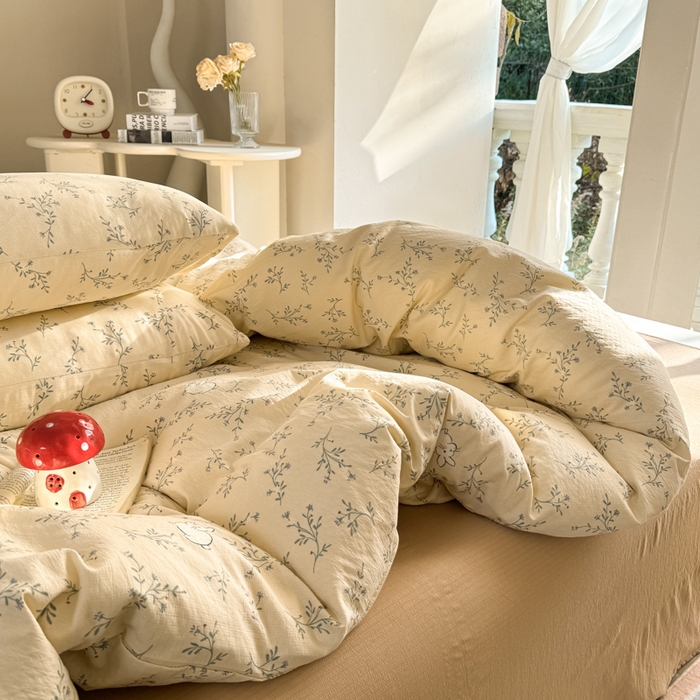 91家纺网 家纺一手货源 找家纺 韩巢家纺 2025新款云感提花双层纱单被套被套单件单品被套-（提供卖家秀） 森田野园