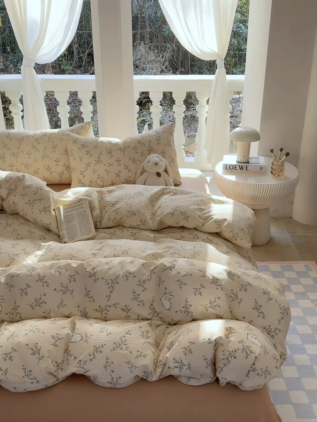 91家纺网 家纺一手货源 找家纺 韩巢家纺 2025新款云感提花双层纱单被套被套单件单品被套-（提供卖家秀） 森田野园