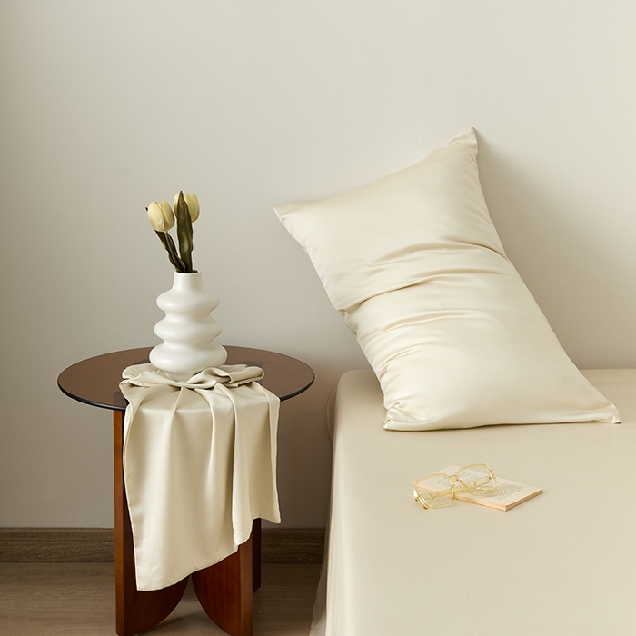 91家纺网 家纺一手货源 找家纺 （总）咏绒家纺工厂店 2025新款60S奥地利兰精天丝轻奢系列-单枕套（风格二）