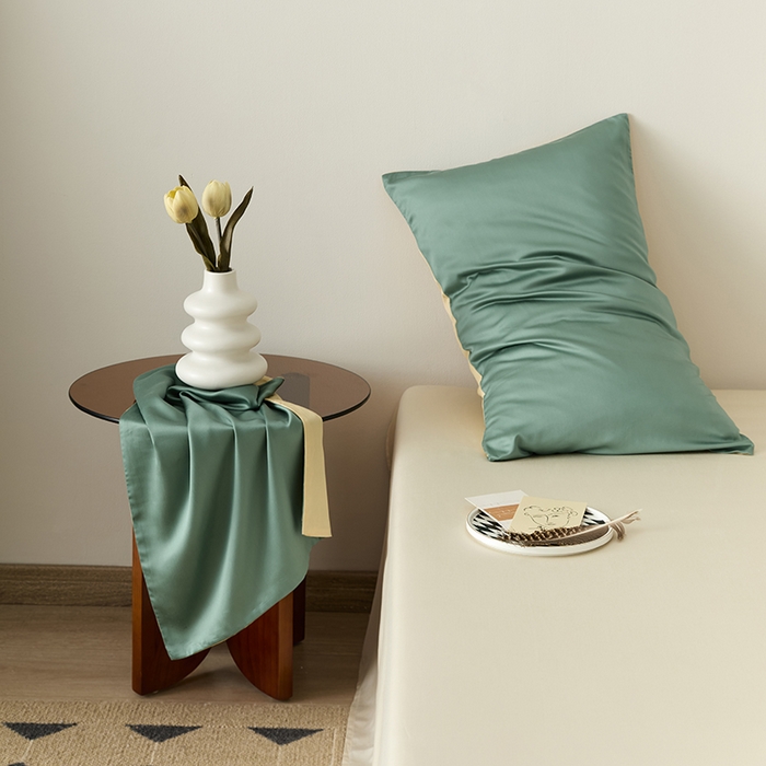 91家纺网 家纺一手货源 找家纺 （总）咏绒家纺工厂店 2025新款60S奥地利兰精天丝轻奢系列-单枕套（风格二）