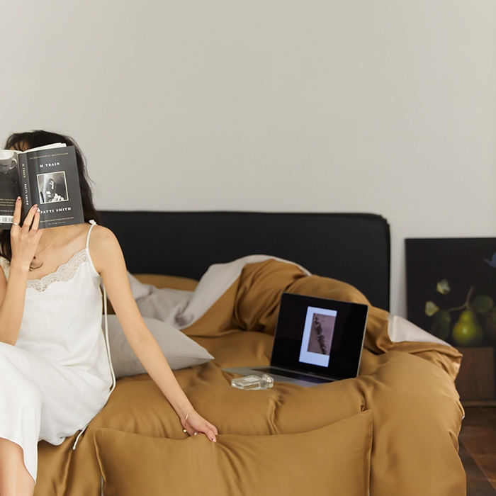 91家纺网 家纺一手货源 找家纺 （总）咏绒家纺工厂店 2025新款60S奥地利兰精天丝轻奢四件套系列（风格二）