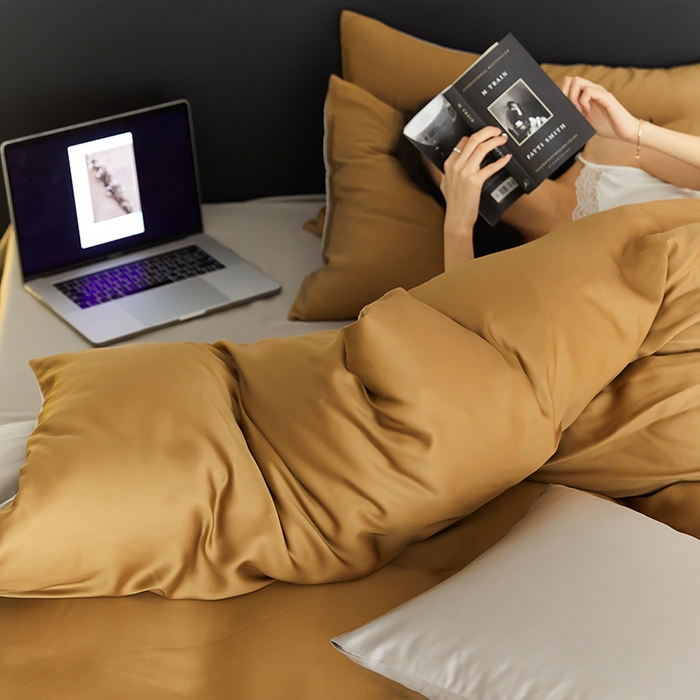 91家纺网 家纺一手货源 找家纺 （总）咏绒家纺工厂店 2025新款60S奥地利兰精天丝轻奢四件套系列（风格二）