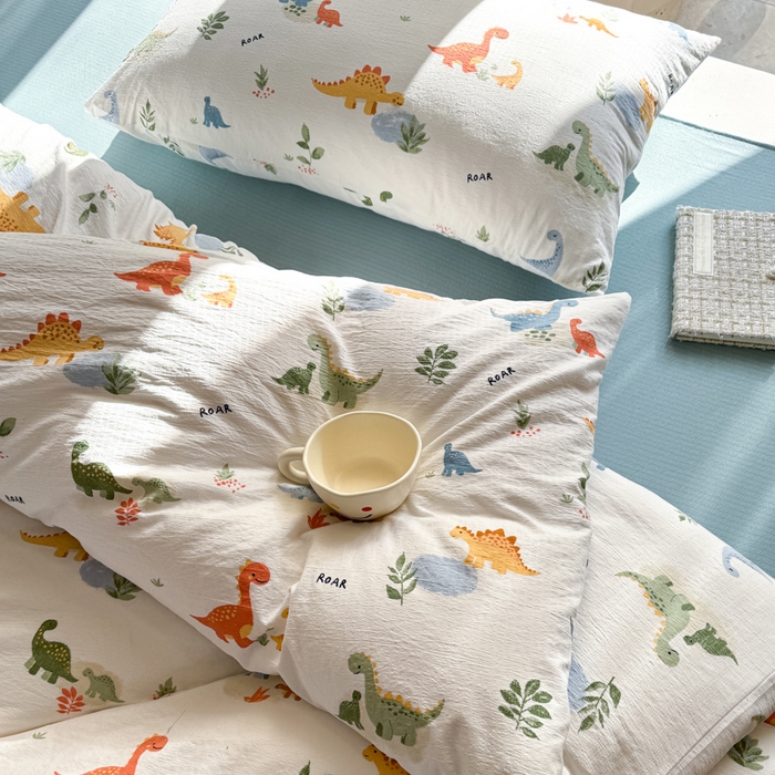 91家纺网 家纺一手货源 找家纺 韩巢家纺 2025新款云感提花双层纱单被套被套单件单品被套-（提供卖家秀） 树林小小龙