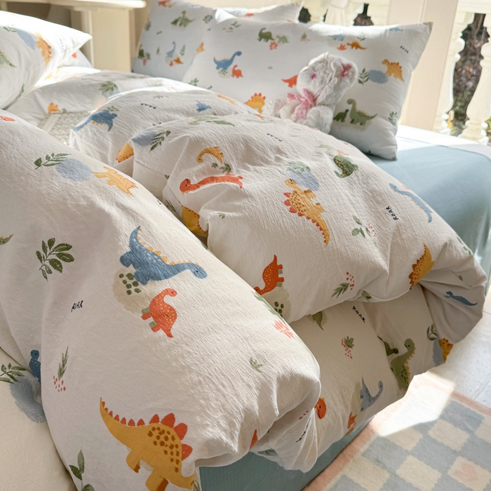 91家纺网 家纺一手货源 找家纺 韩巢家纺 2025新款云感提花双层纱单被套被套单件单品被套-（提供卖家秀） 树林小小龙