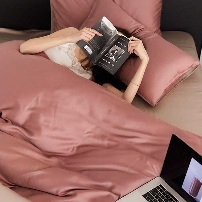 91家纺网 家纺一手货源 找家纺 （总）咏绒家纺工厂店 2025新款60S奥地利兰精天丝轻奢四件套系列（风格二）