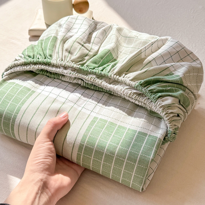 91家纺网 家纺一手货源 找家纺 韩巢家纺 2025新款全棉纯棉田园小清新花卉老粗布席子凉席夏季凉席席子床笠款床套 休闲生活-绿